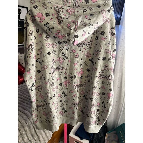 Plus 3xl /xxxl juniors Barbie novelty logo graffiti graphic  hooded sweatshirt - Picture 8 of 9